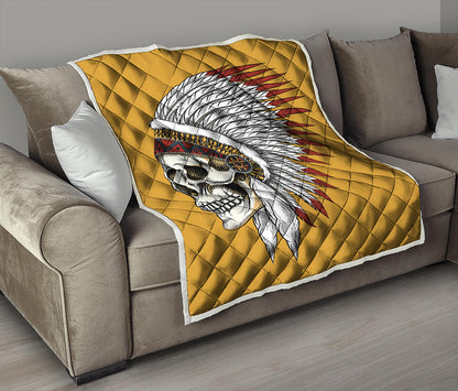 Native American Indian Skull Print Quilt