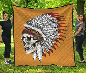 Native American Indian Skull Print Quilt