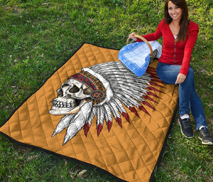 Native American Indian Skull Print Quilt