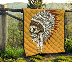 Native American Indian Skull Print Quilt