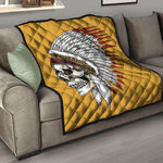 Native American Indian Skull Print Quilt