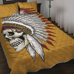 Native American Indian Skull Print Quilt Bed Set