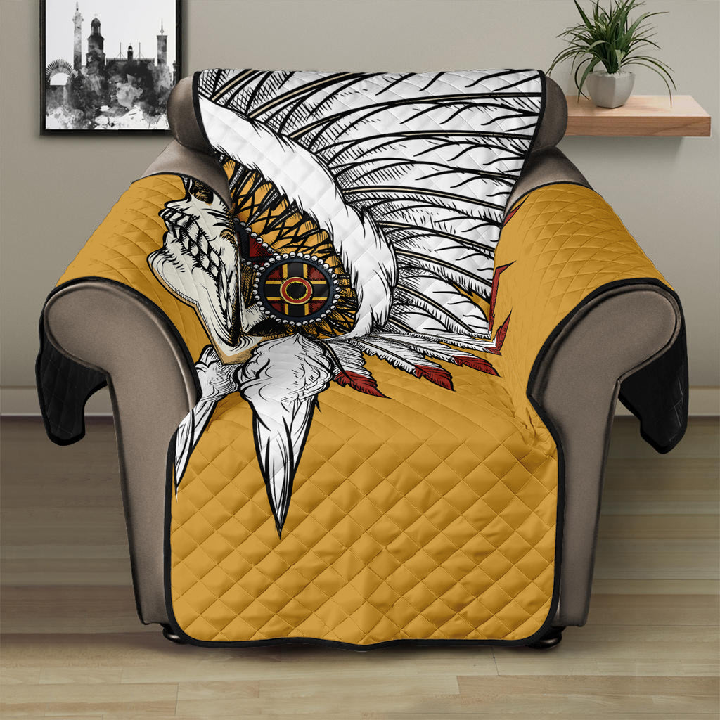 Native American Indian Skull Print Recliner Protector