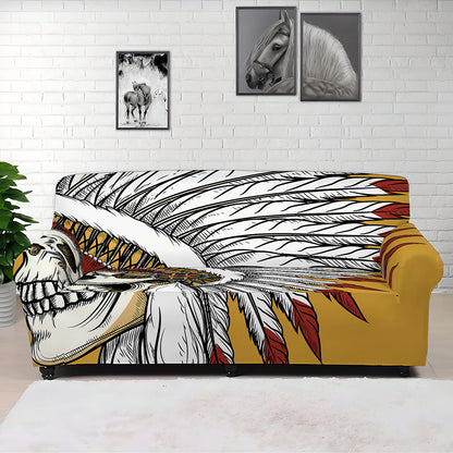 Native American Indian Skull Print Sofa Cover
