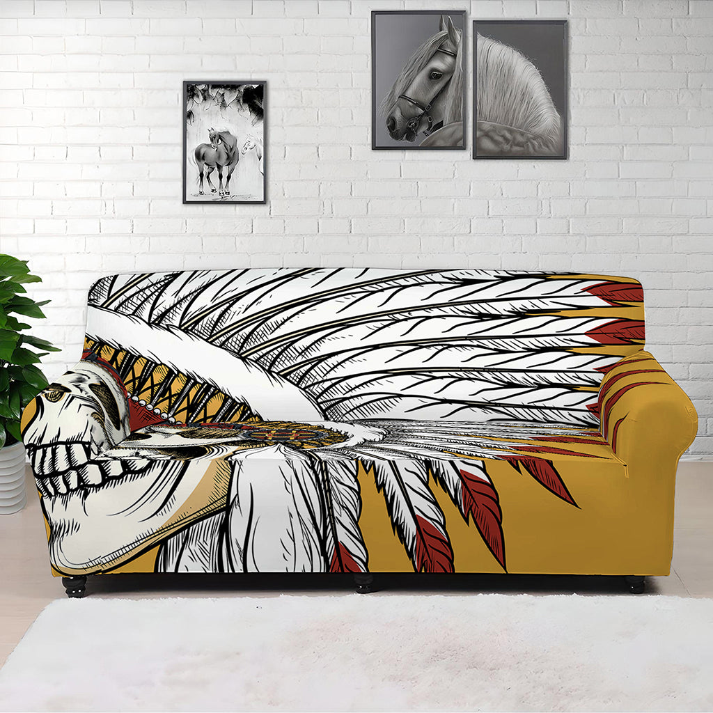 Native American Indian Skull Print Sofa Cover