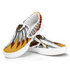 Native American Indian Skull Print White Slip On Shoes