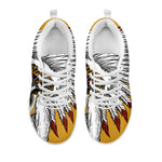 Native American Indian Skull Print White Sneakers