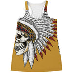 Native American Indian Skull Print Women's Racerback Tank Top