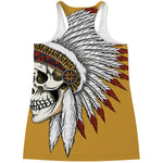 Native American Indian Skull Print Women's Racerback Tank Top