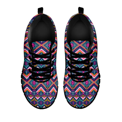 Native American Navajo Tribal Print Black Sneakers