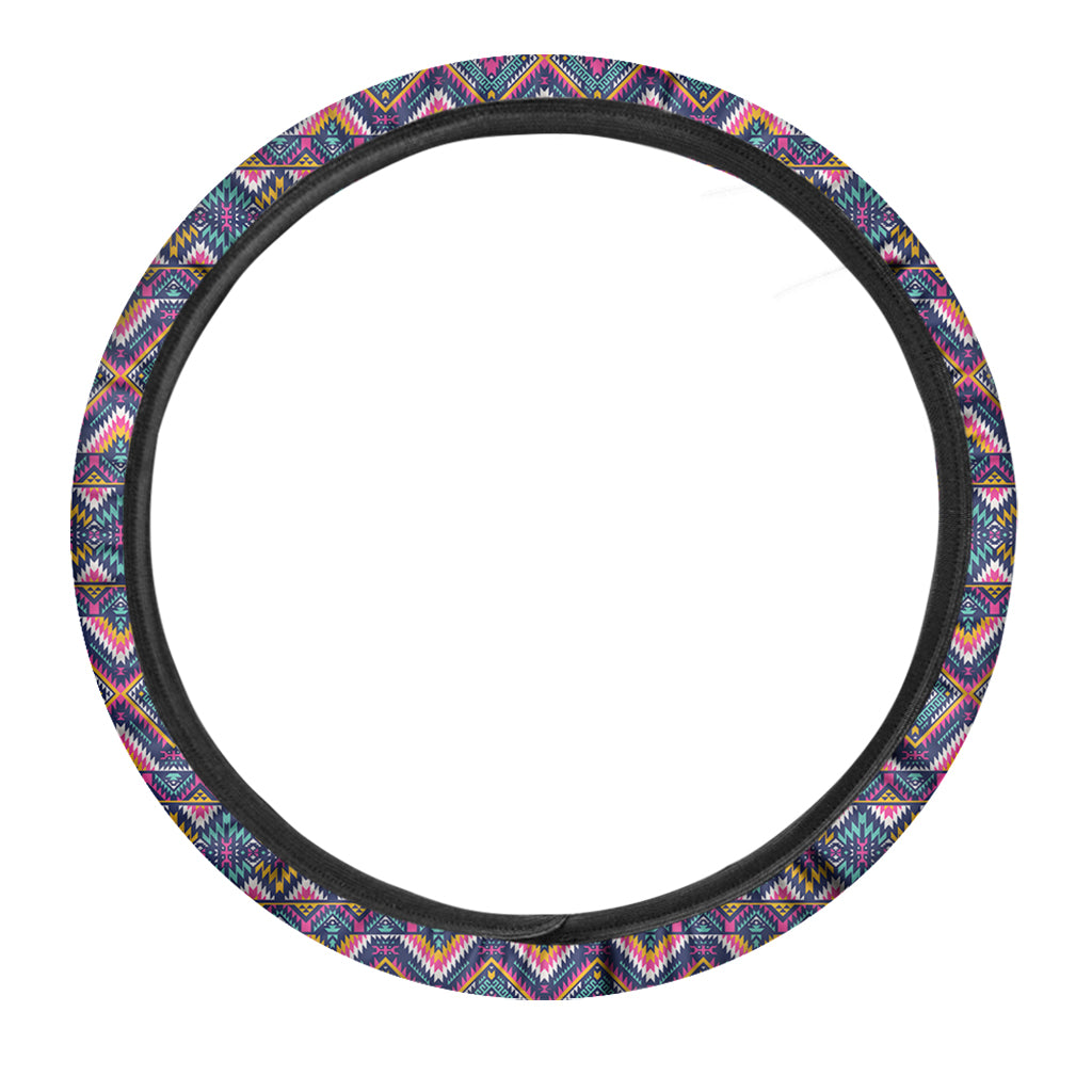 Native American Navajo Tribal Print Car Steering Wheel Cover