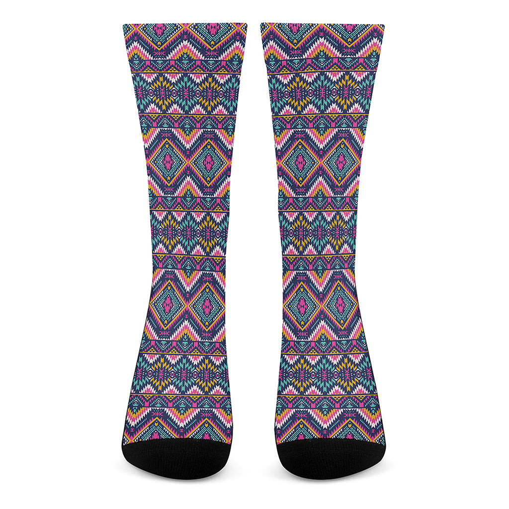 Native American Navajo Tribal Print Crew Socks