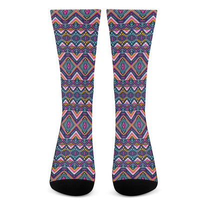 Native American Navajo Tribal Print Crew Socks