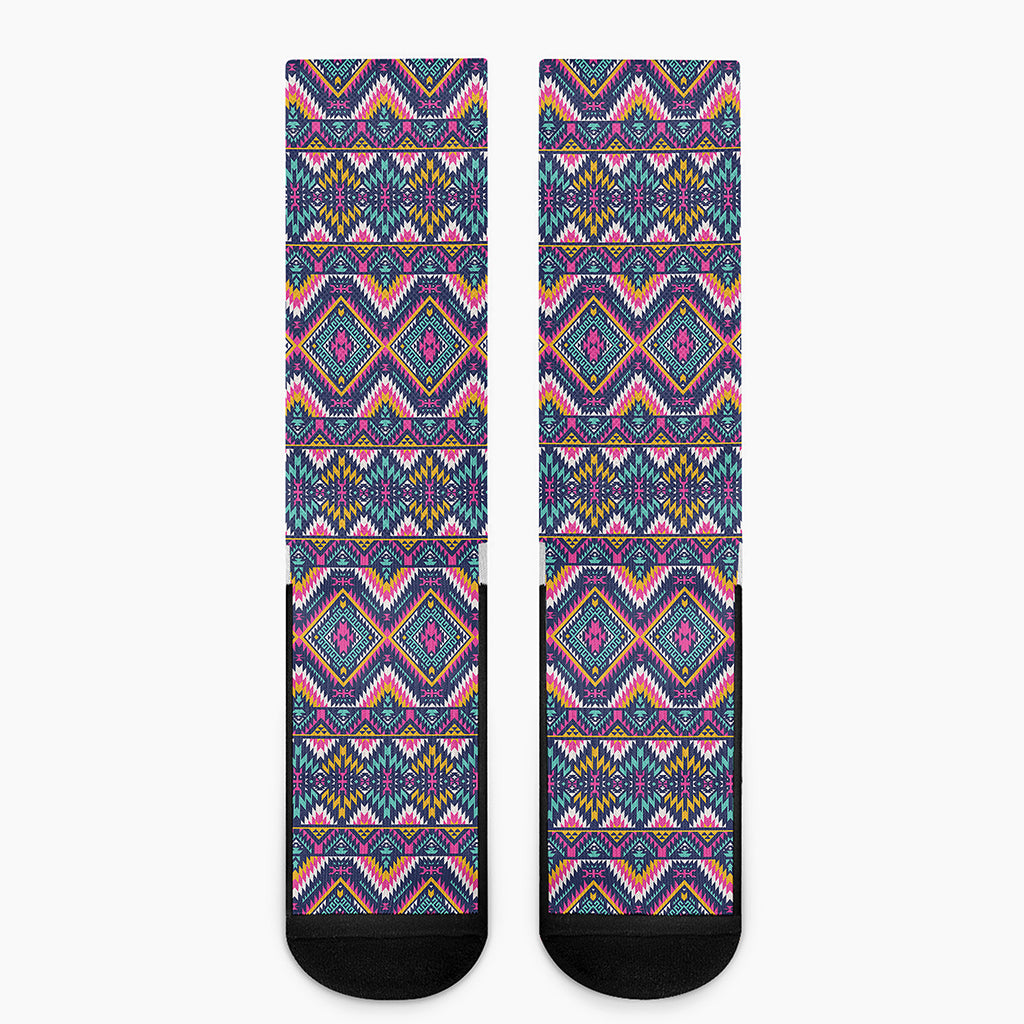 Native American Navajo Tribal Print Crew Socks