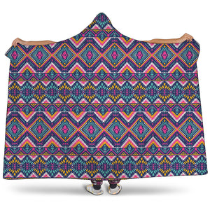 Native American Navajo Tribal Print Hooded Blanket