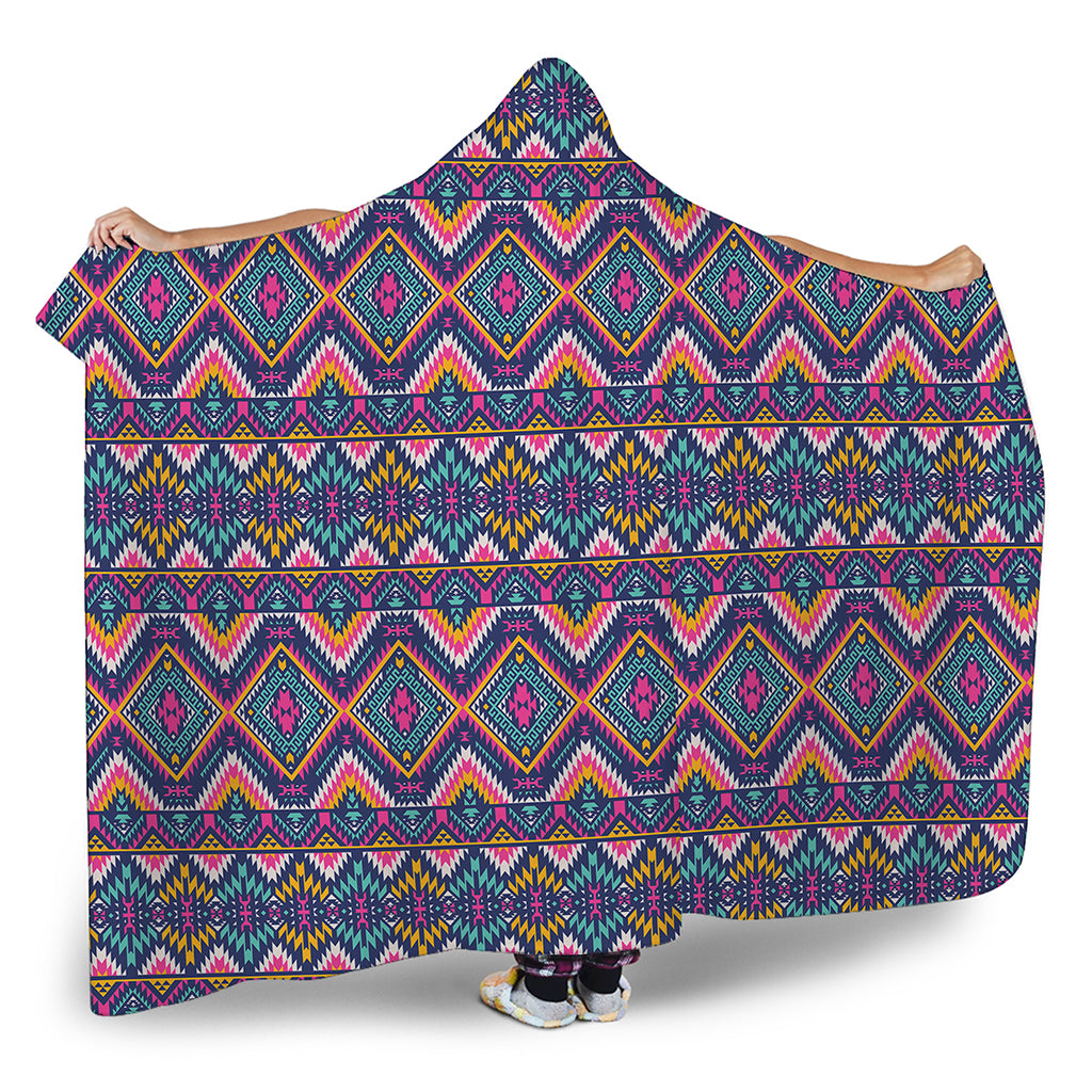 Native American Navajo Tribal Print Hooded Blanket