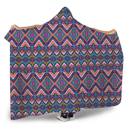 Native American Navajo Tribal Print Hooded Blanket
