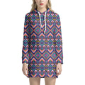 Native American Navajo Tribal Print Pullover Hoodie Dress