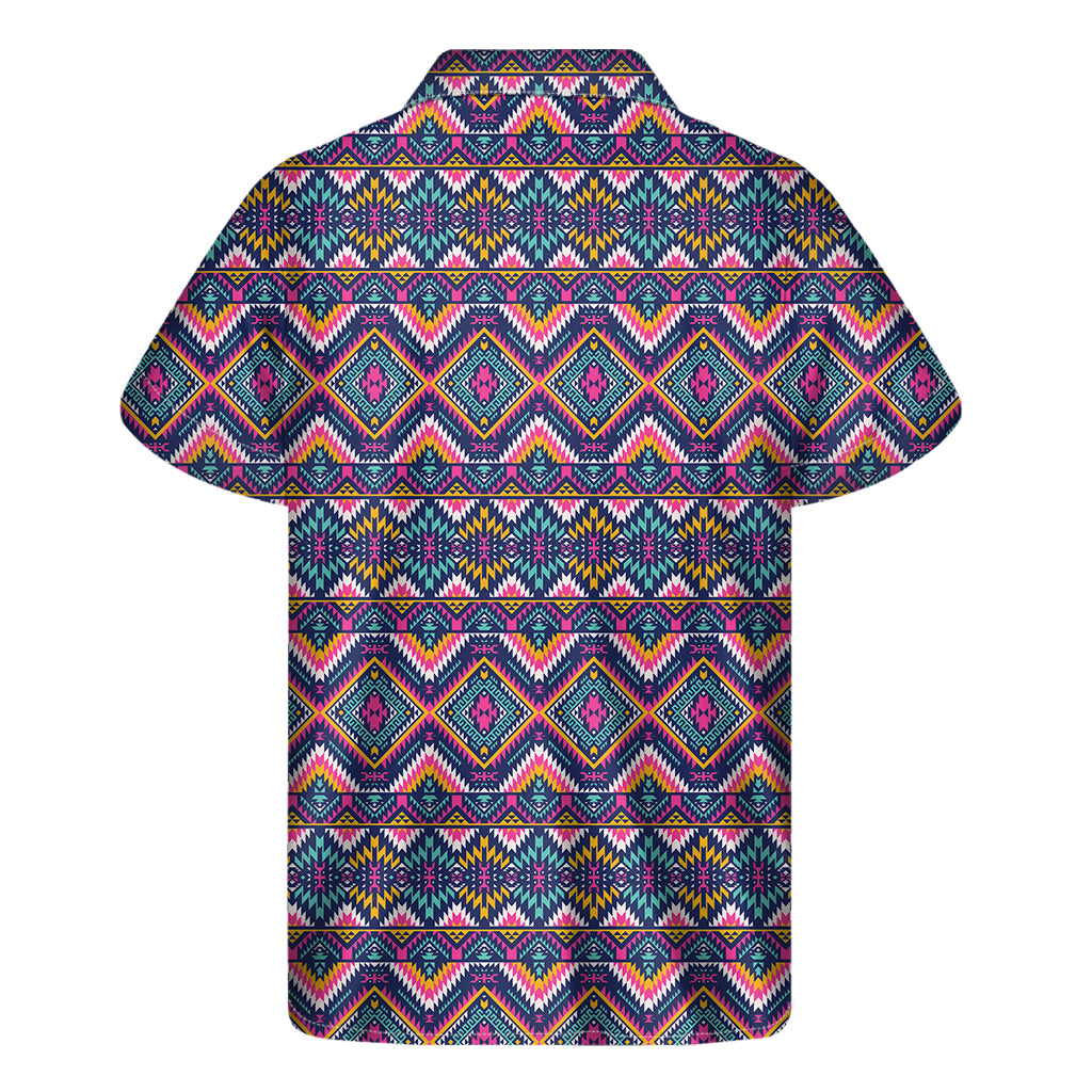 Native American Navajo Tribal Print Men's Short Sleeve Shirt
