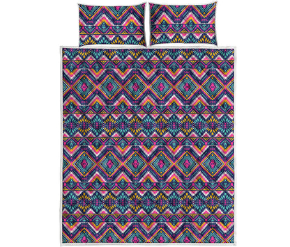 Native American Navajo Tribal Print Quilt Bed Set