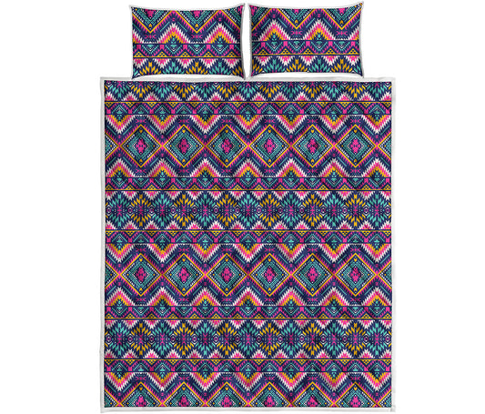 Native American Navajo Tribal Print Quilt Bed Set