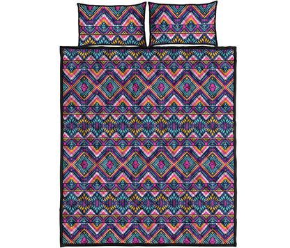 Native American Navajo Tribal Print Quilt Bed Set