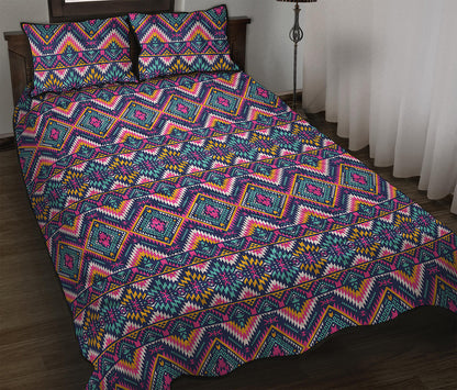 Native American Navajo Tribal Print Quilt Bed Set