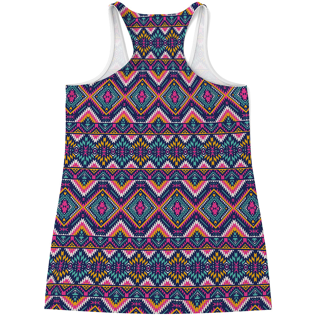 Native American Navajo Tribal Print Women's Racerback Tank Top