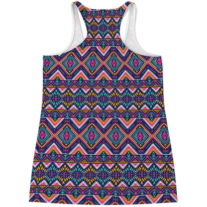Native American Navajo Tribal Print Women's Racerback Tank Top