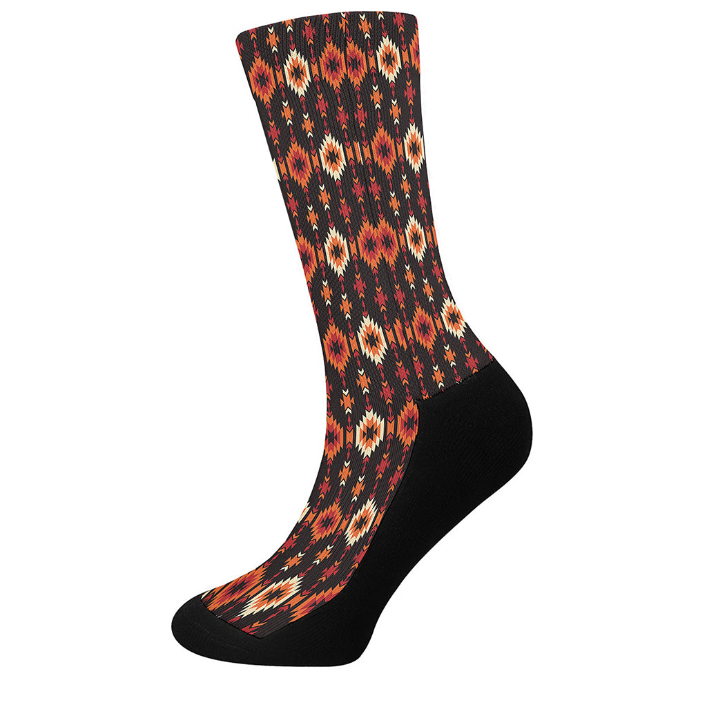 Native American Pattern Print Crew Socks