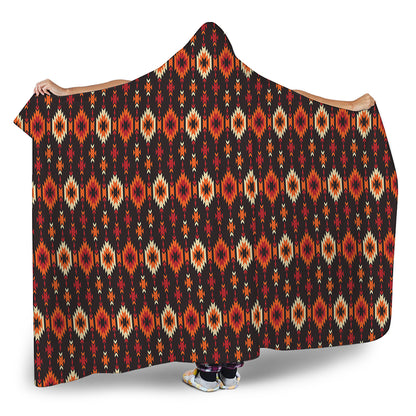 Native American Pattern Print Hooded Blanket