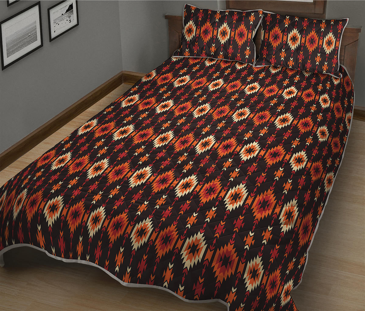 Native American Pattern Print Quilt Bed Set