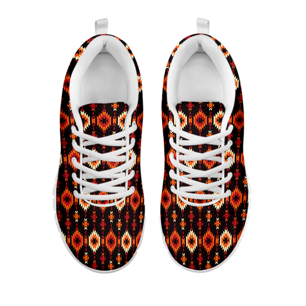 Native American Pendleton Pattern Print White Sneakers