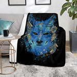 Native American Spiritual Wolf Print Blanket