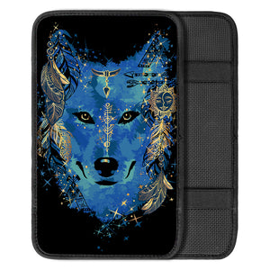 Native American Spiritual Wolf Print Car Center Console Cover