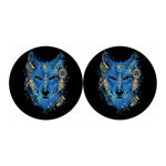 Native American Spiritual Wolf Print Car Coasters