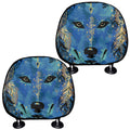 Native American Spiritual Wolf Print Car Headrest Covers