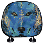 Native American Spiritual Wolf Print Car Headrest Covers