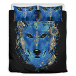 Native American Spiritual Wolf Print Duvet Cover Bedding Set