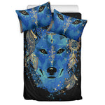 Native American Spiritual Wolf Print Duvet Cover Bedding Set