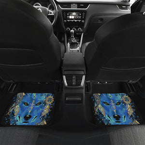 Native American Spiritual Wolf Print Front and Back Car Floor Mats