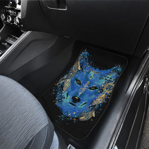 Native American Spiritual Wolf Print Front and Back Car Floor Mats