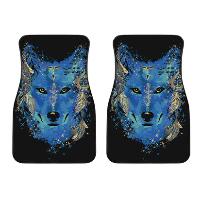 Native American Spiritual Wolf Print Front Car Floor Mats