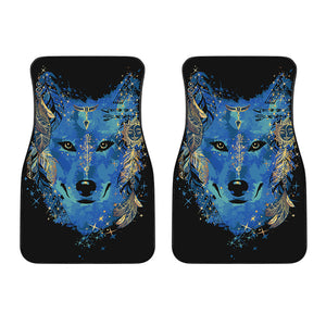 Native American Spiritual Wolf Print Front Car Floor Mats