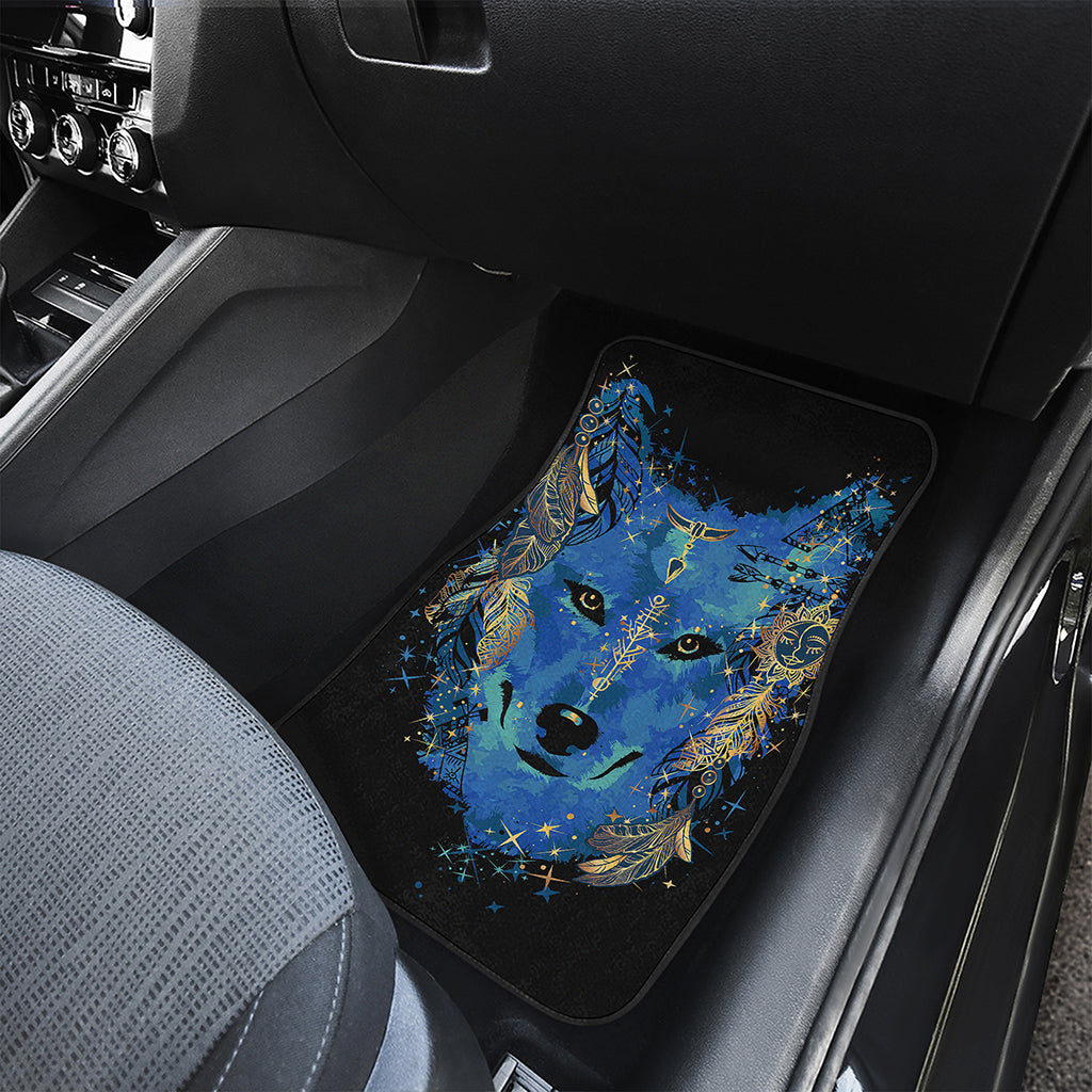 Native American Spiritual Wolf Print Front Car Floor Mats