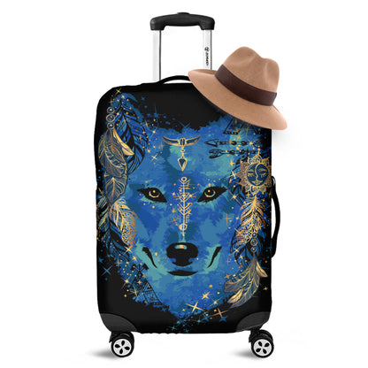 Native American Spiritual Wolf Print Luggage Cover
