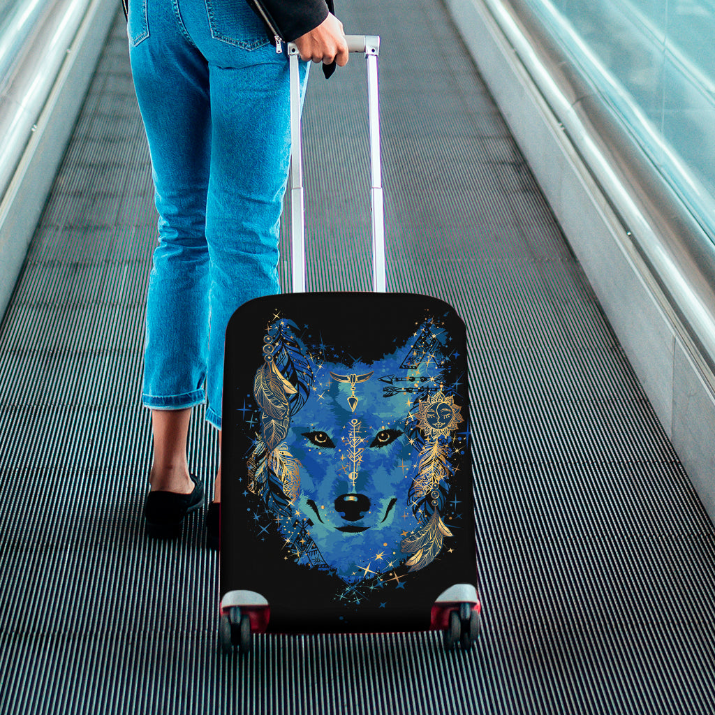 Native American Spiritual Wolf Print Luggage Cover