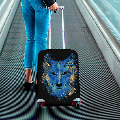 Native American Spiritual Wolf Print Luggage Cover