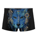 Native American Spiritual Wolf Print Men's Boxer Briefs