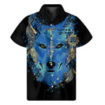 Native American Spiritual Wolf Print Men's Short Sleeve Shirt